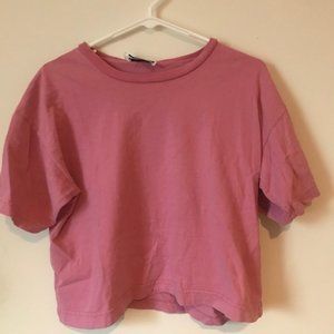 80's Style Pink Crop Top